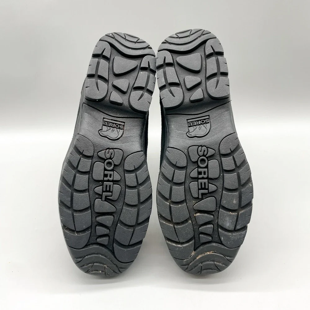 Sorel Womens 9 Waterfall Winter Boots Black Suede Waterproof Gorpcore Snow